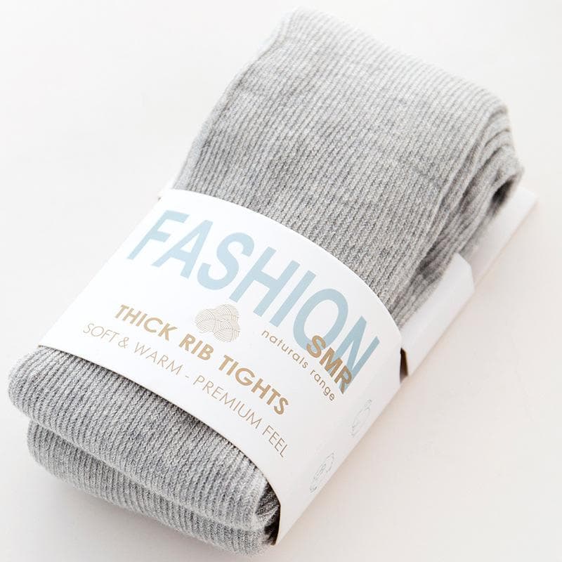 Thicken Warm Striped Woman tights Autumn Winter Pantyhose Cotton knitted stockings Multi colors Collant light gray