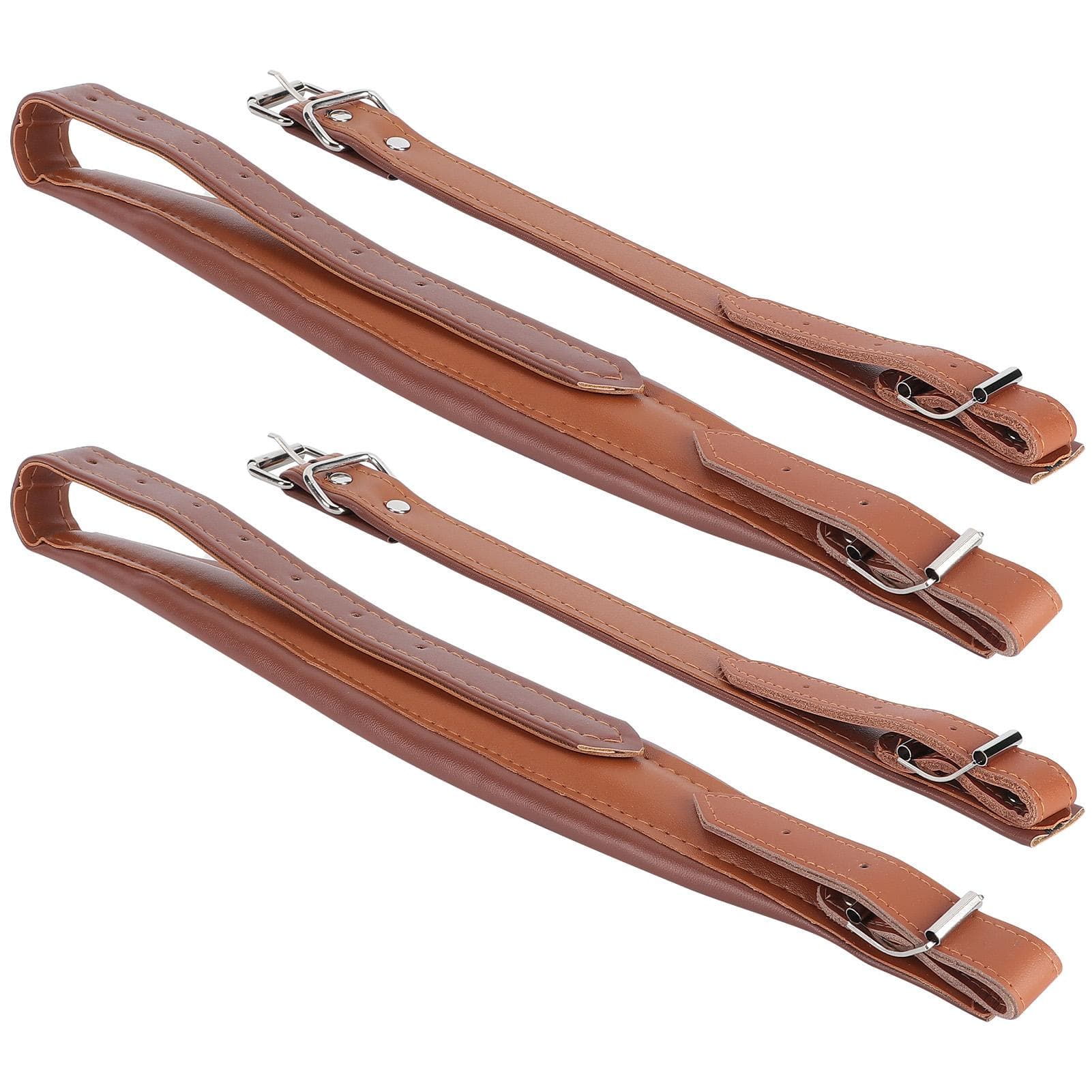 2Pcs Accordion Shoulder Strap PU Leather Adjuatbale Accessories for 16?120 Bass Coffee
