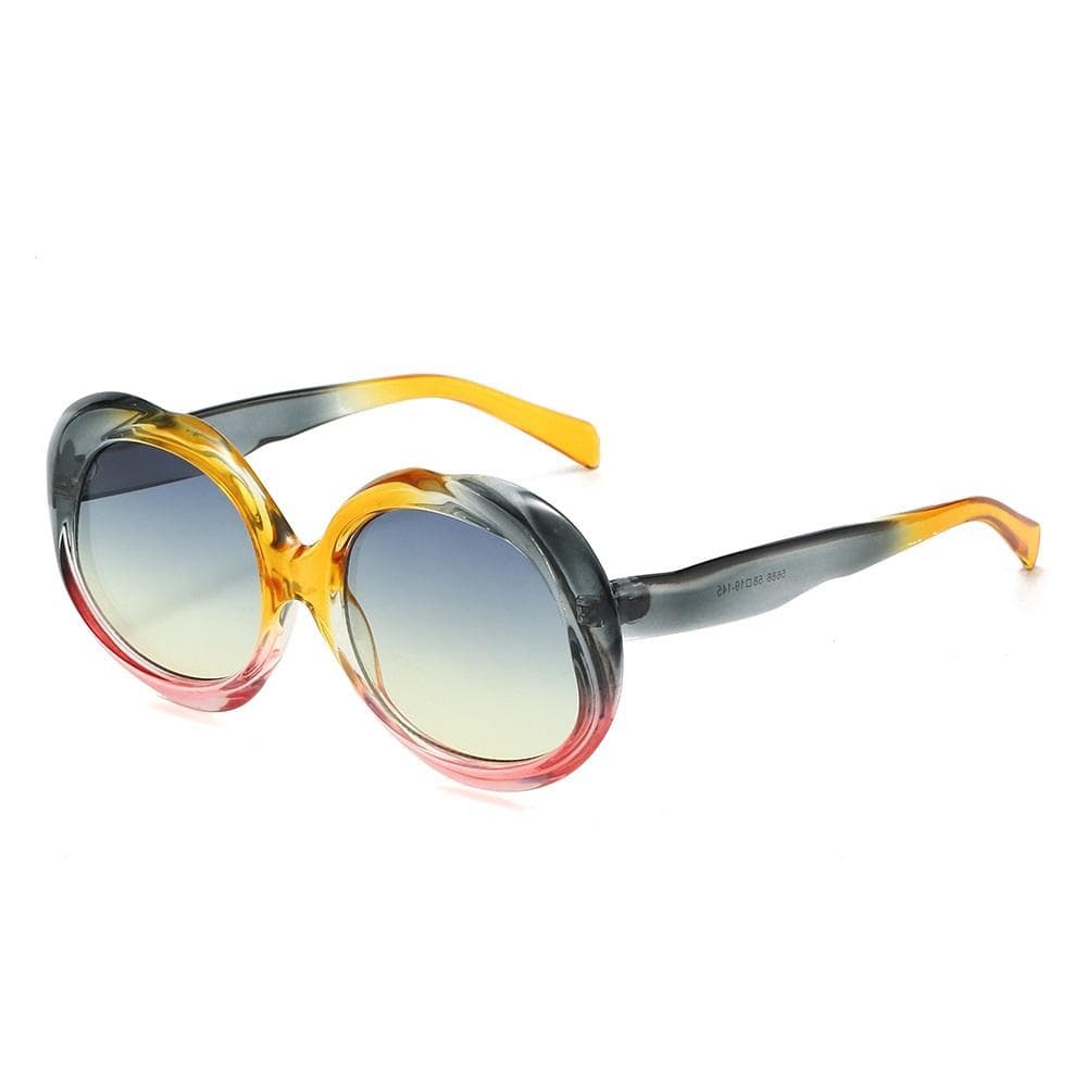 Luxury Retro Multicolor Leopard Print Oval Sunglasses Women Fashion Punk Unisex Shades UV400 Sun Glasses as  picture