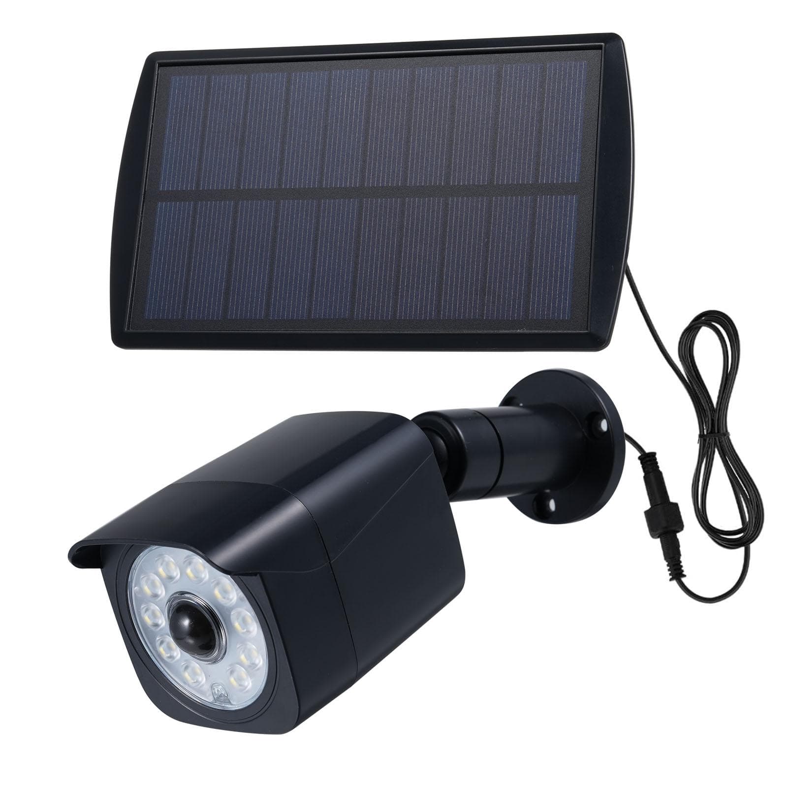 Outdoor Motion Sensor Solar Lights Simulation Security Light LED Spotlight Solar-Powered Garden 1 Pack black