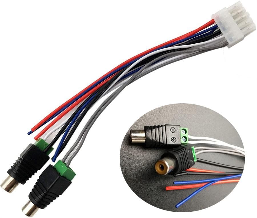 Power Input Speaker 10 Pin Harness Plug RCA Connector For Dual TBX10A Amplifier
