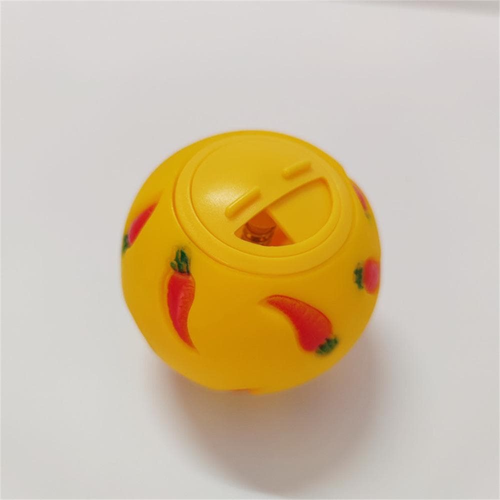 Rabbit Treat Ball Pet Slow Feeder Interactive Bunny Toy Snack Toy Ball Bite Resistant Feeding Toys Pet Supplies yellow