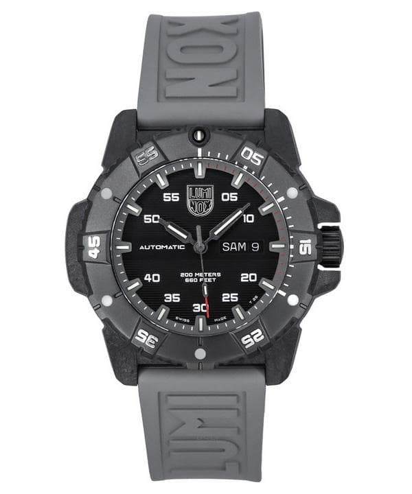Luminox Master Carbon SEAL Grey Rubber Strap Black Dial Swiss Automatic Diver's XS.3862 200M Men's Watch black