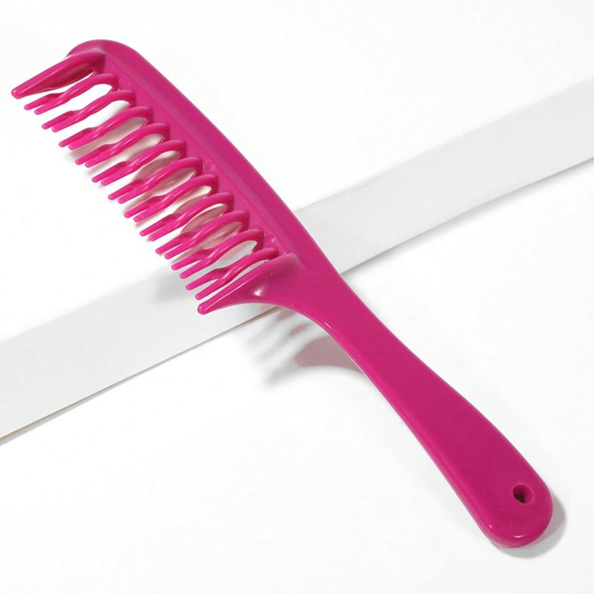 1pcs Double Row Tooth Massage Comb, Plastic Smooth Hair Comb, Dual Use Hairdressing Tool For Dry And Wet Hair, Non Damaging Hair Styling Comb claret