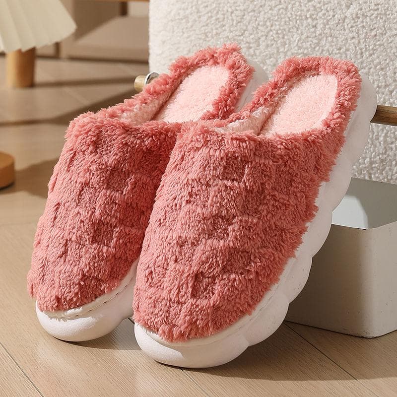 Cotton Slippers for Men Winter Indoor Household Use Thick Bottom Plush Cotton Slippers Anti Slip and Wear-resistant Thick Bottom 40-41