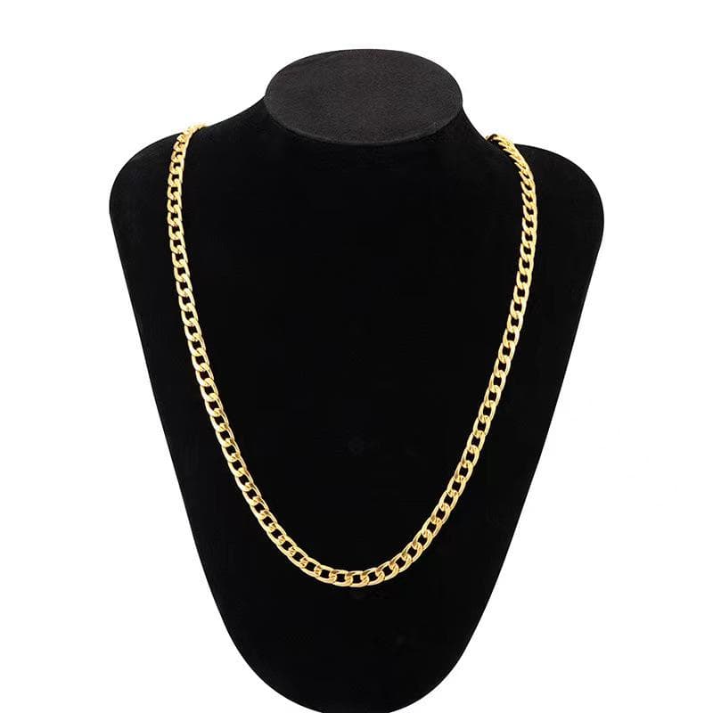 Trendy Men's European & American Fashion Necklace: Versatile, Simple, and Stylish for Everyday Wear Gold 20 inch