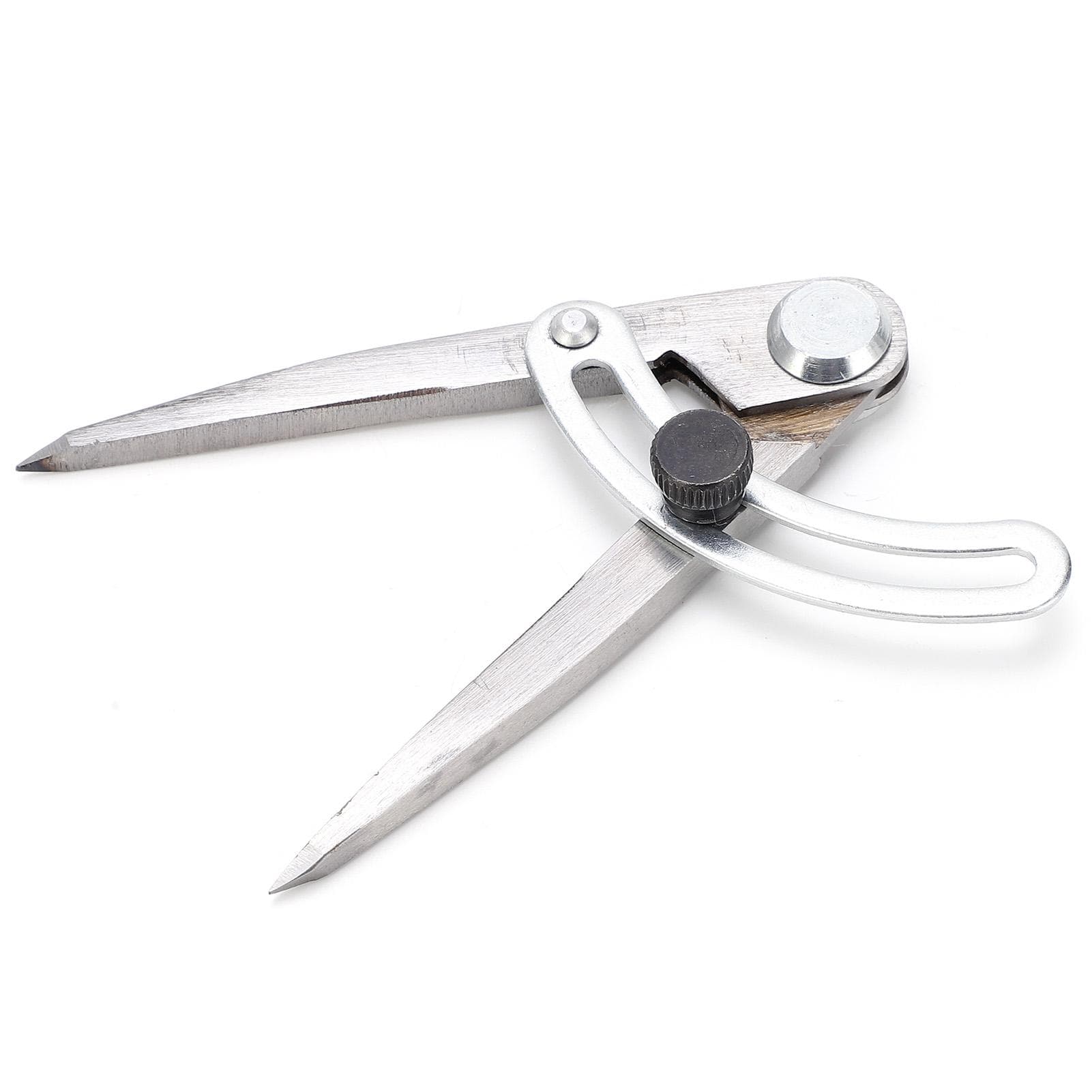 Leather Compass Wing Spacing Gauge Stainless Steel Woodworking Taper Measuring Tool 100mm