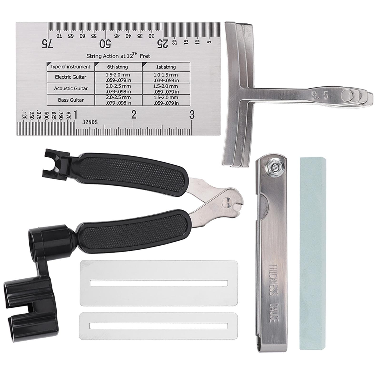 Guitar Tool Set Including Sander Radius Gauge String Action Ruler Fingerboard Guards