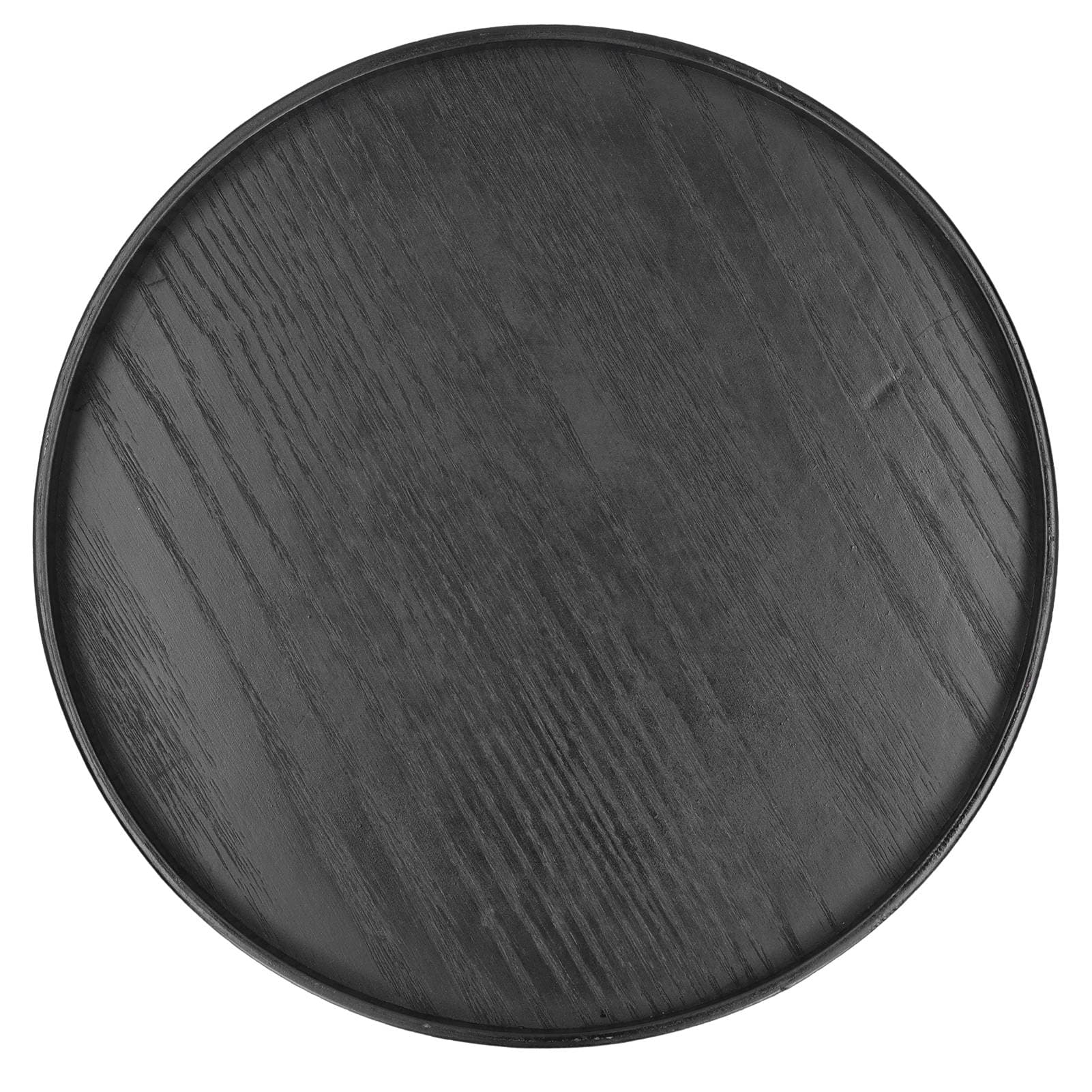 Round Wooden Food Fruit Serving Tray Service Plate for Home Kitchen Hotel Use Black27cm 27cm/10.6in