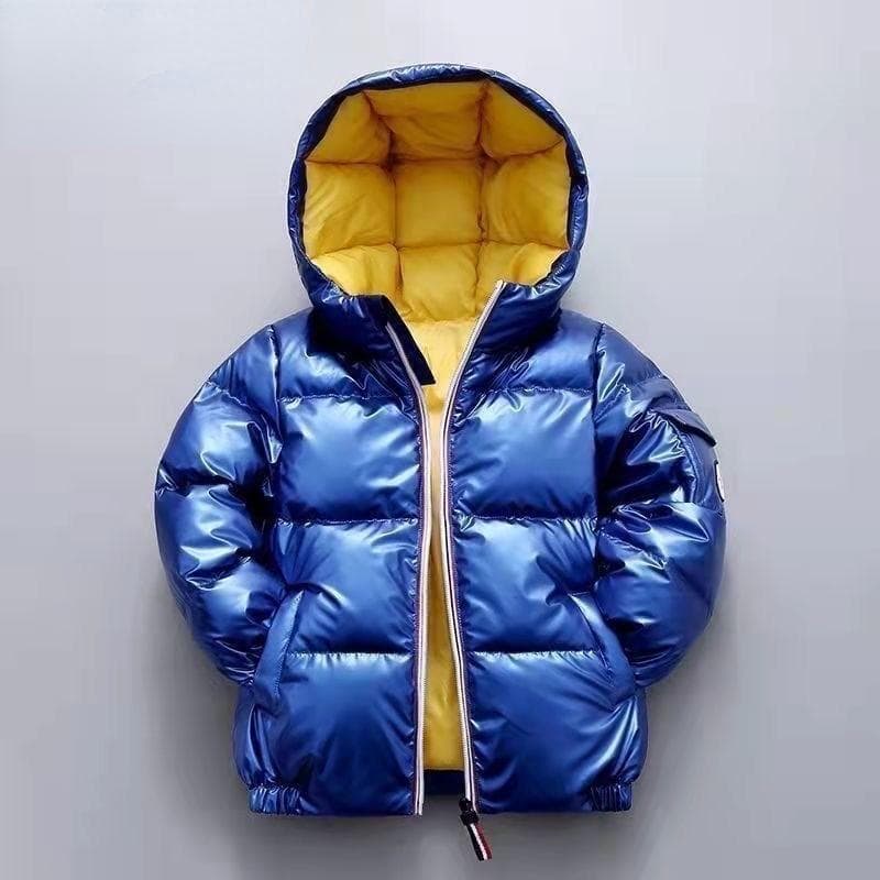 Boys and Girls Genuine White Duck down Cotton-Padded Coat Winter Thick down Jacket Baby Coat 110cm blue