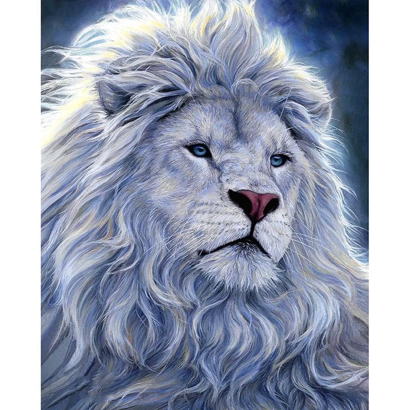 Diamond Mosaic Diamond Painting Cross Stitch Animal Gray Lion Fashion Crystal Painting Rhinestone 20X30CM
