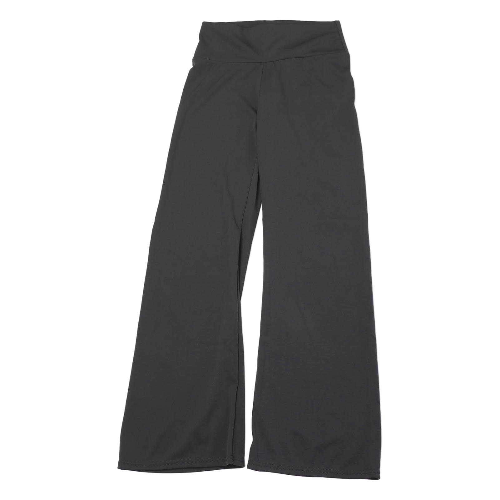 Women Plain Color Wide Leg Pants Fashionable Elegant Loose High Waist Casual Pants for Beach Party XL dark gray