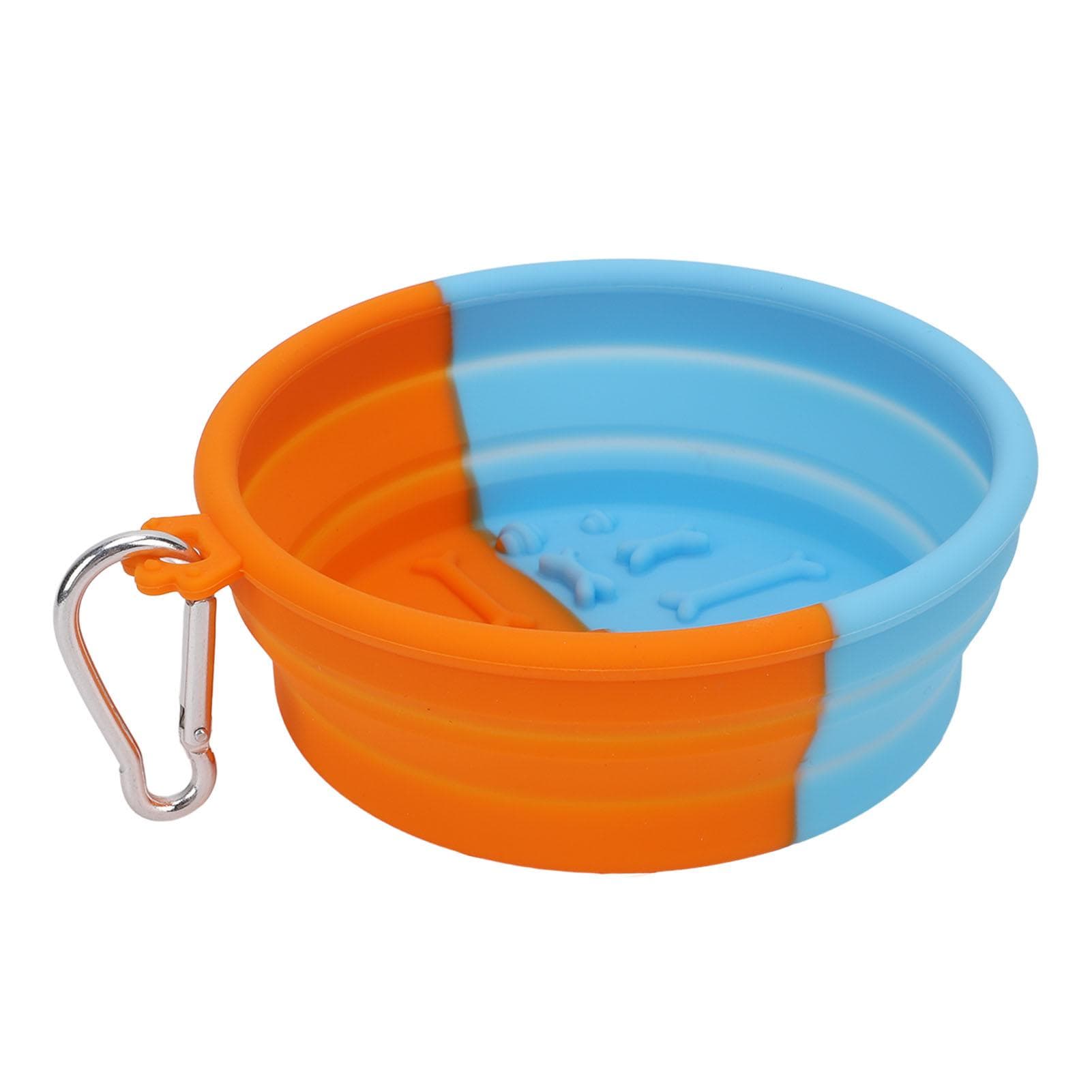 2Pcs Foldable Dog Bowl Flexible Silicone Strong Suction Portable Foldable Pet Travel Bowls with