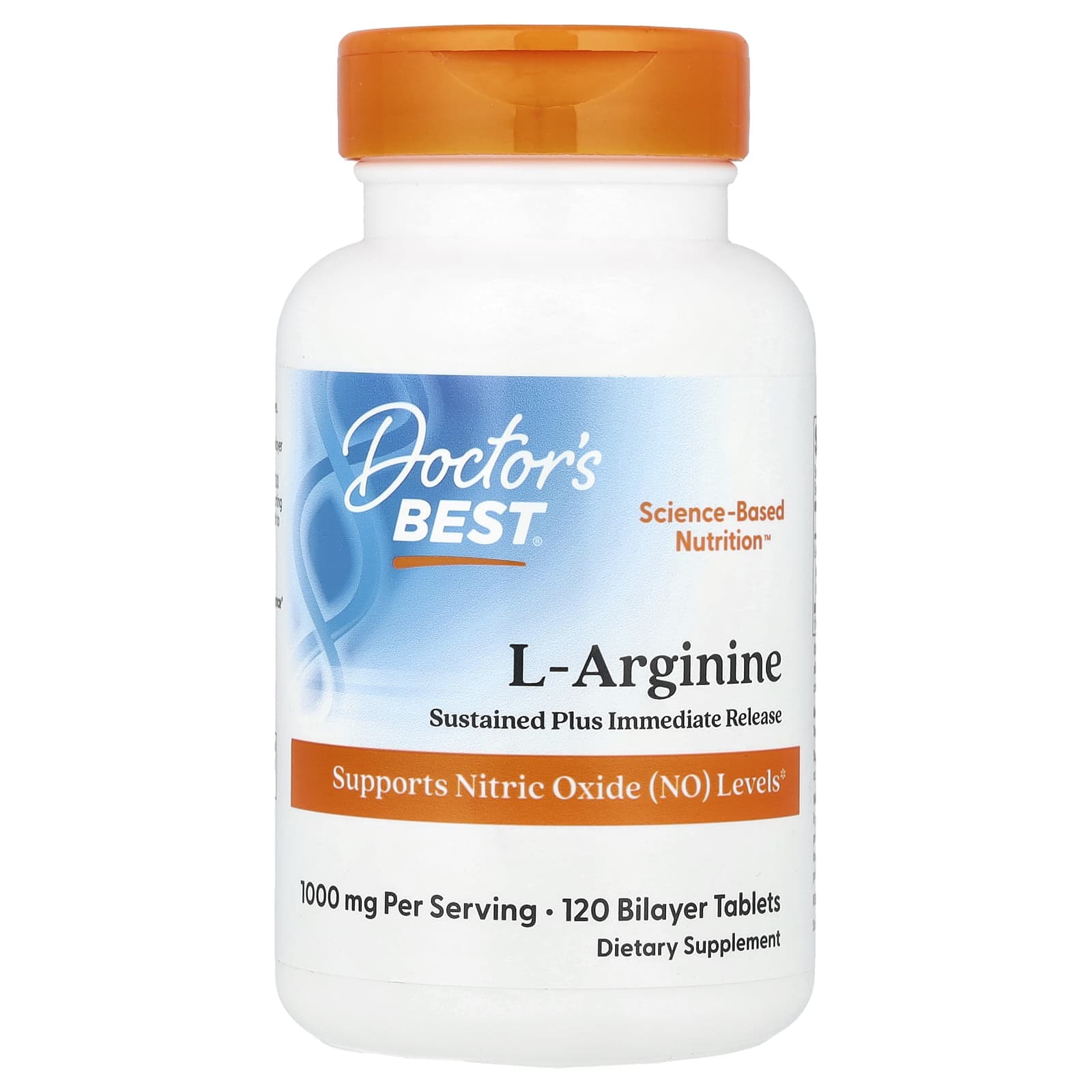 Doctor's Best, l-arginine, 1,000 mg, 120 double-layer tablets (500 mg per tablet)