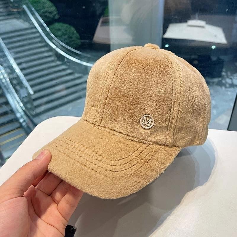 Versatile Baseball Cap Blended Cap Brand Female Autumn And Winter All Match Plush Hat Suitable For Face Big Baseball Caps khaki