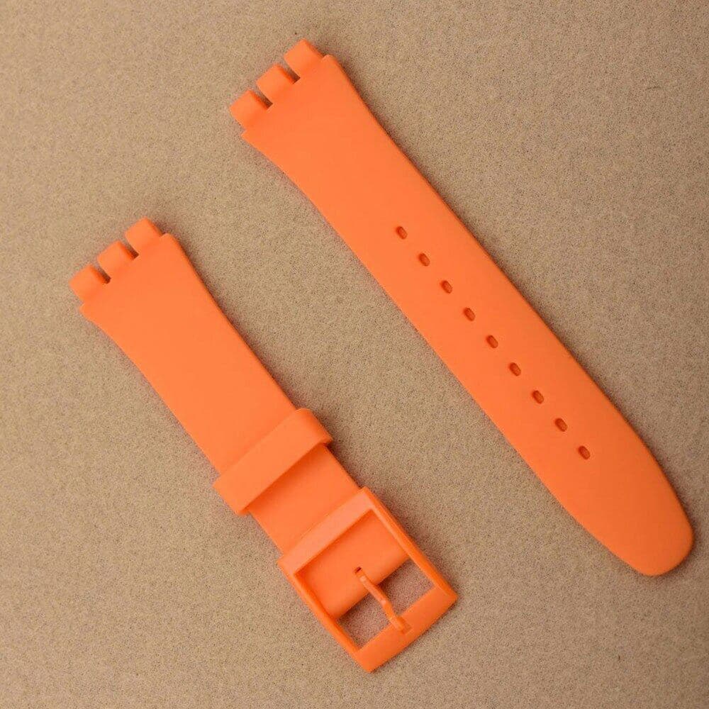 Silicone Strap For Swatch Soft TPU Watchband 17mm 19mm Rubber Strap For Men Women Belt Wristband 20mm Band Watch Accessories 17mm orange