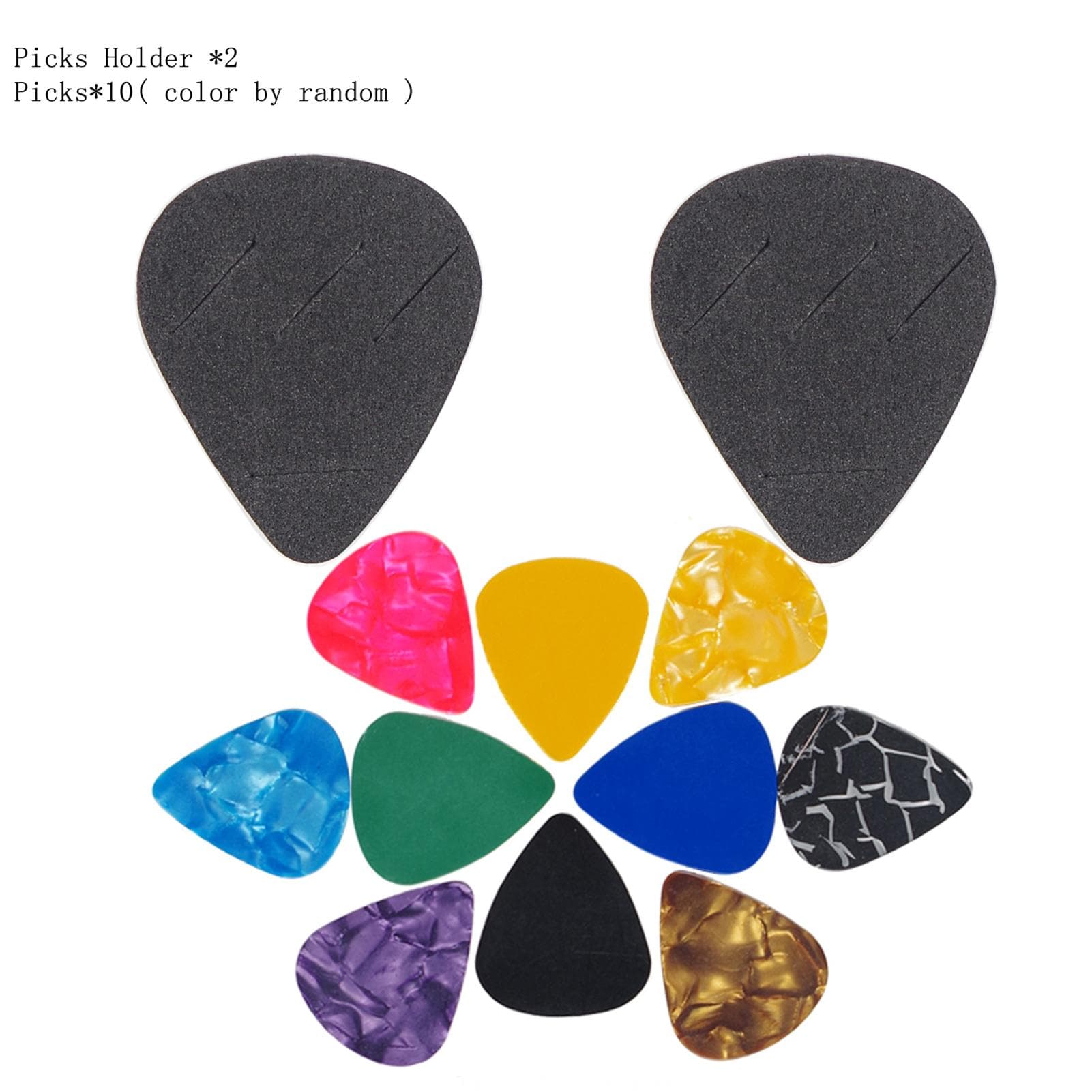 Guitar Picks & Guitar Picks Holder Set 10pcs Plectrum Paddles Celluloid Guitar Pick 2pcs multicolour