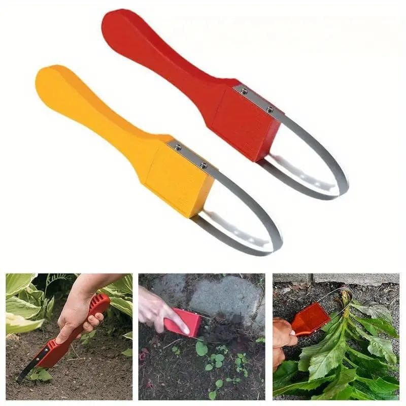 Garden Bandit Hand Loop Weeder - Durable, Easy-to-Use, V-Shaped Fork Tip for Weeding & Soil Removal, 1pc yellow