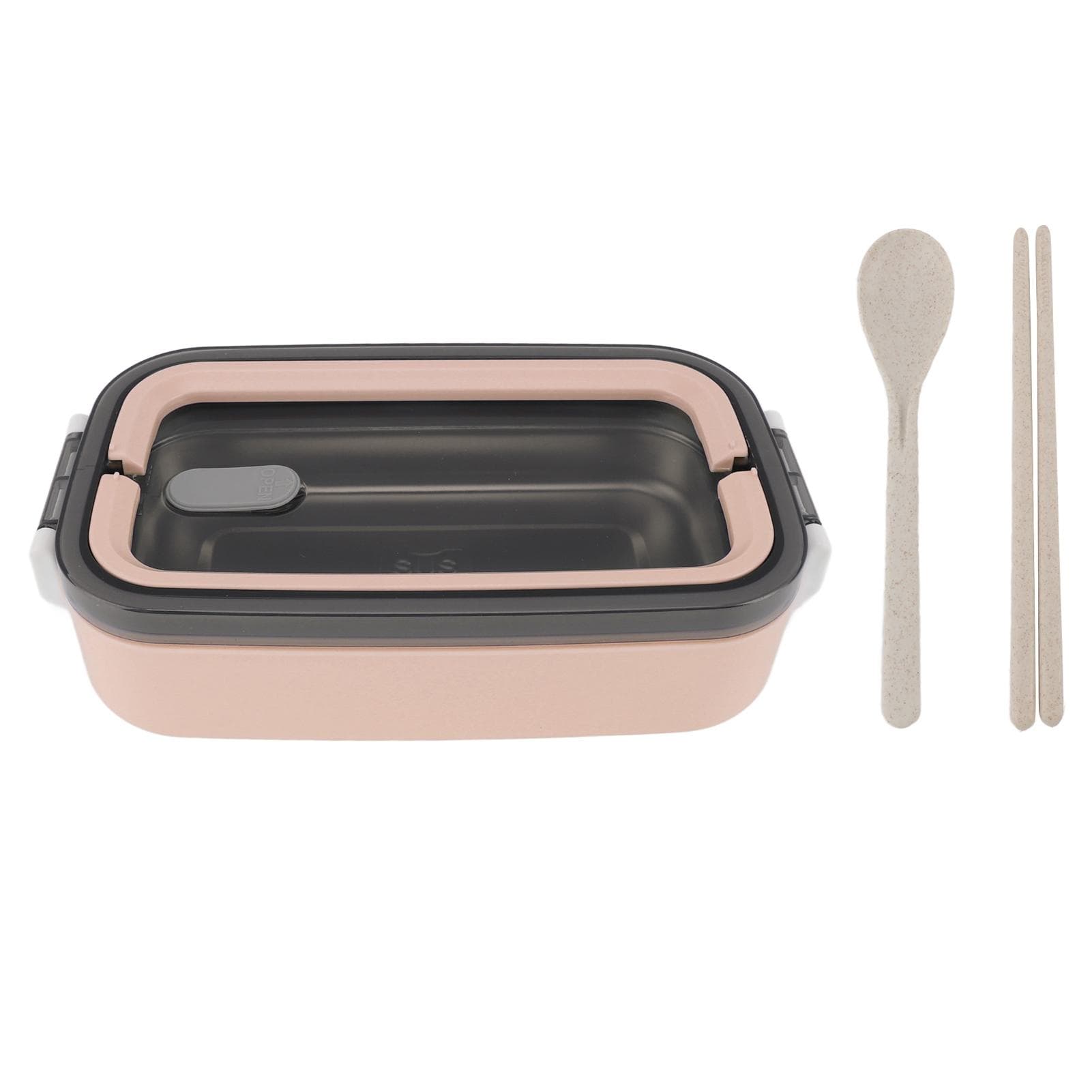 Lunch Food Container 304 Stainless Steel Insulated Leakproof Bento Box for Students School Office pink