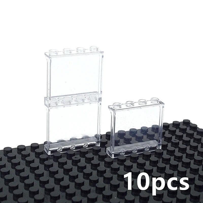 10PCS MOC Transparent Panel 1x4x3 Dots Window Wall House Construction Accessories DIY House Bricks Toys Parts Compatible 60581 87544