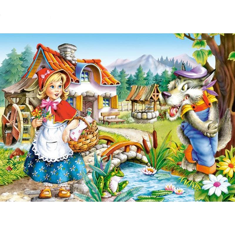 5D DIY Diamond Painting Wolf and Girl Diamond Embroidery Cross Stitch Rhinestone Mosaic Painting 20X30CM