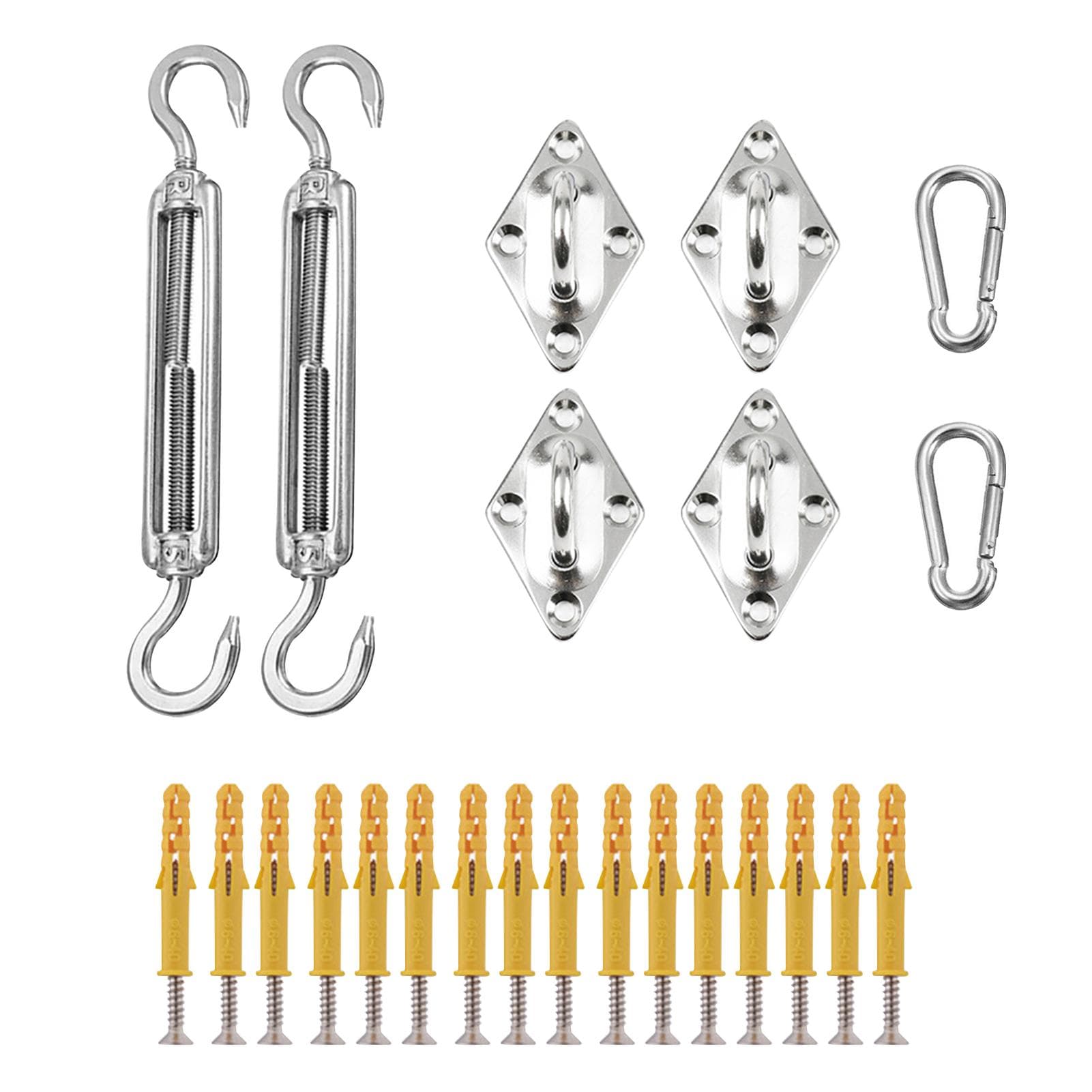 Shade Sail Hardware Kit for Triangle Sun Shade Sails Stainless Steel Hardware Accessories for Shade Type 2