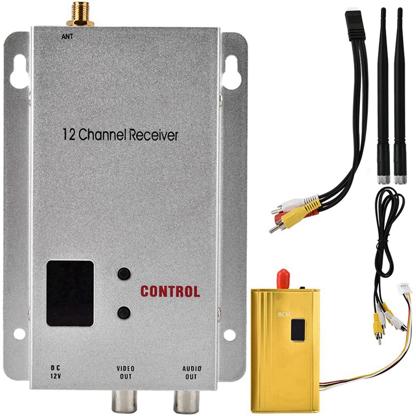 1.2G 1.5W Wireless Audio Video Transceiver CCTV Monitoring Transmitter & Receiver Kit