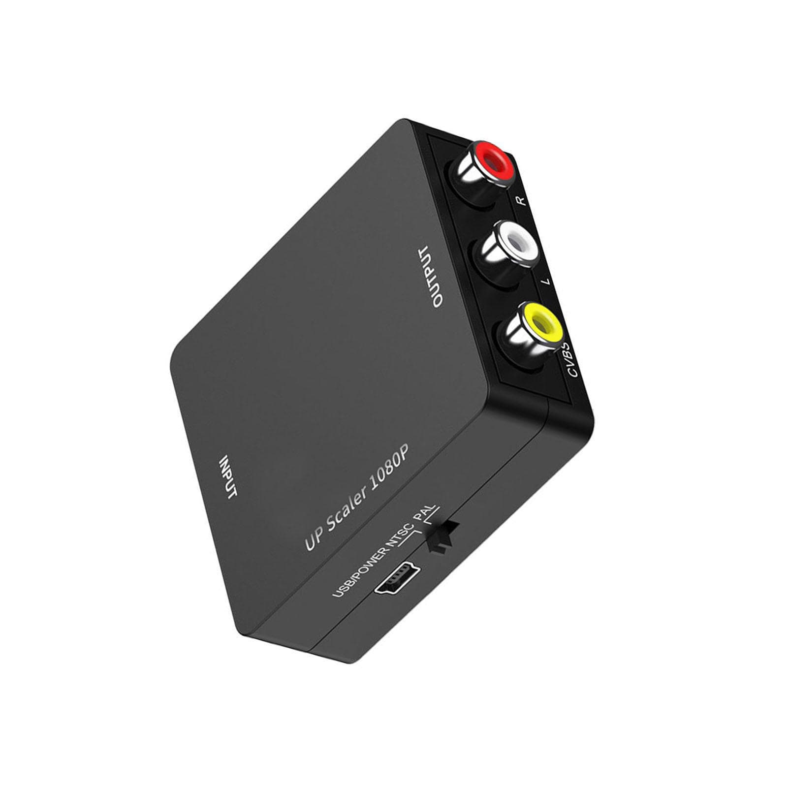 HD Multimedia Interface to AV Converter 1080P Plug and Play RCA Sound Video Adapter for PS5 Set Top black