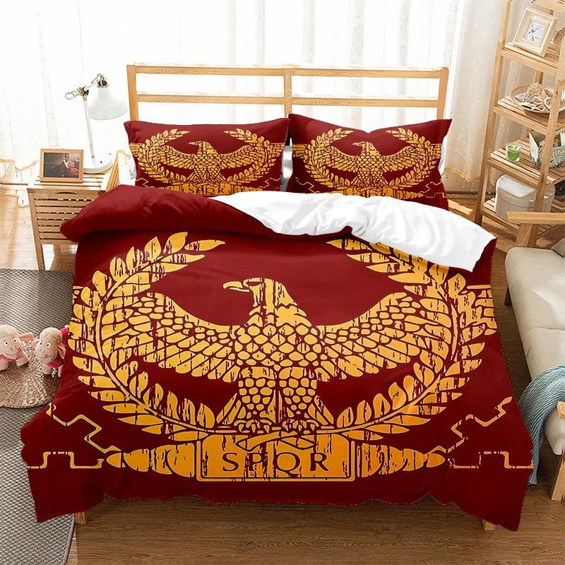 SPQR Roman Empire Bedding Sets Duvet Cover Quilt Covers With Pillowcase 3D Printed Comforter Bedclothes 150x200cm 3pcs