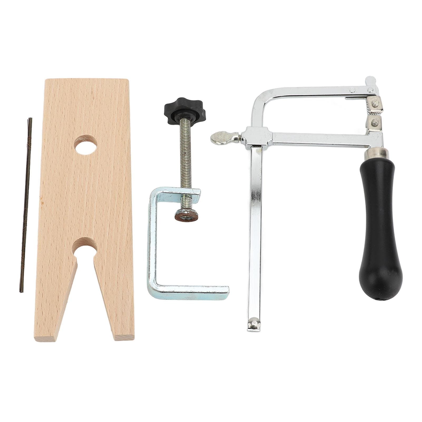 Jewelry Saw Frame with 12 Blades Adjustable U Shape Jewelers Mini Saw Frame Set for Jewelry Making
