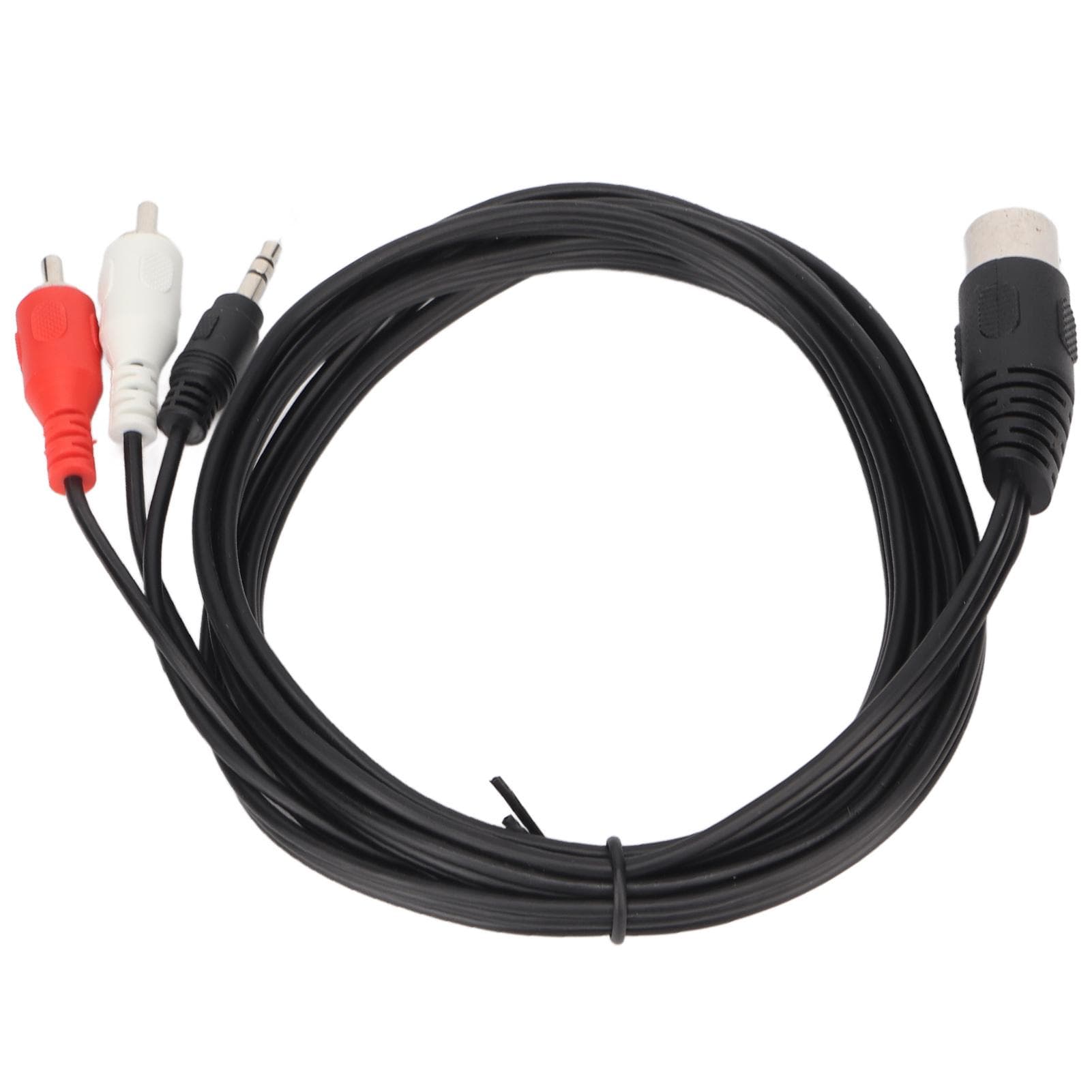 DIN 8 Pin to 3.5mm 2 RCA Cable Male to Male Big DIN Sound Adapter Cord for Amplifier Receiver