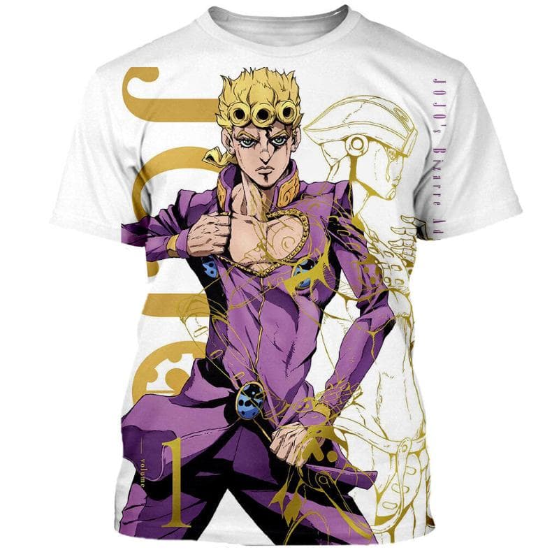 JoJo's Bizarre Adventure Anime T-Shirts Men Women Cartoon 3D Print T Shirt Fashion Harajuku Kids Round Neck Tees Tops Clothing XS