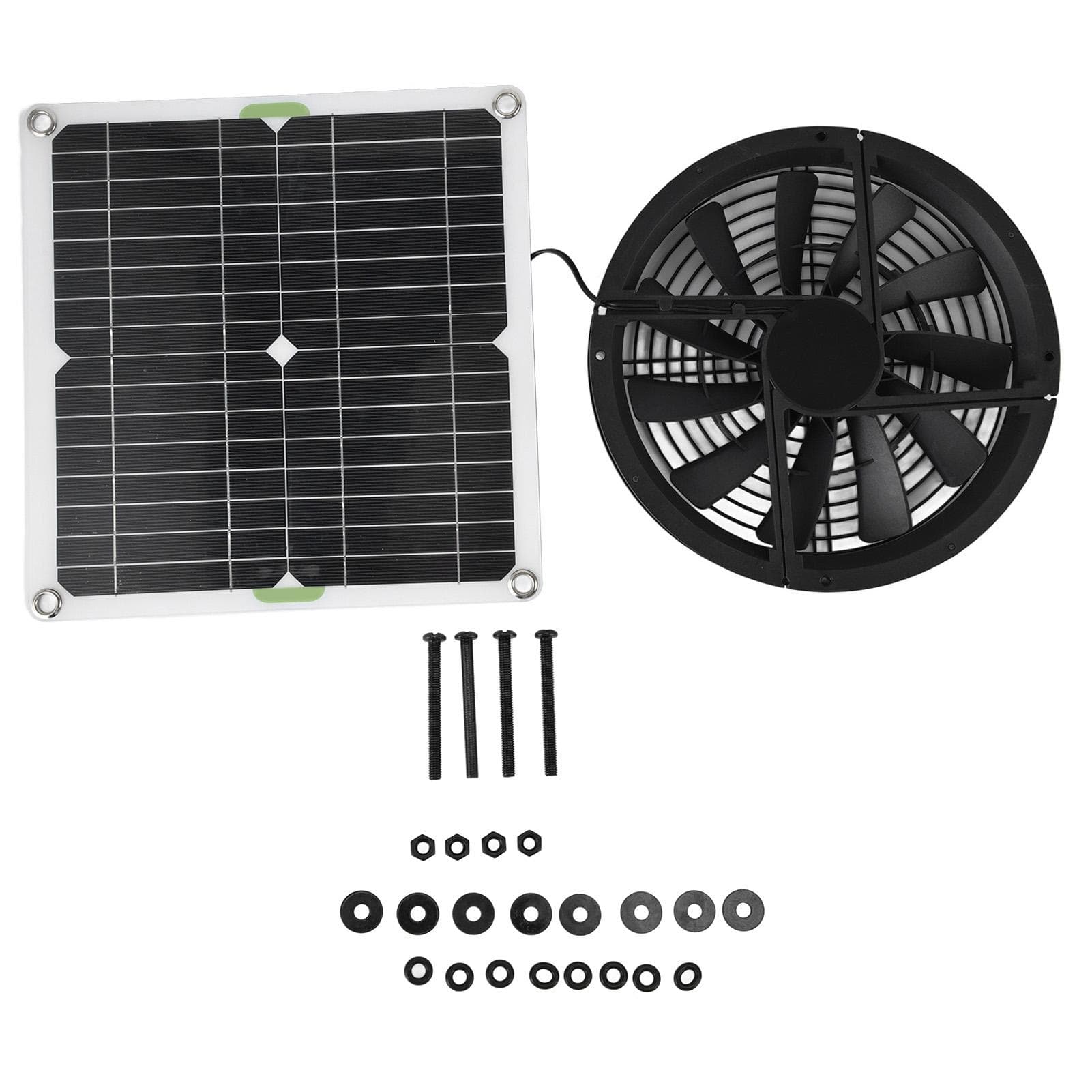 Solar Panel Fan Kit 10in 100W Waterproof Solar Panel Round Ventilation Case Exhaust Fan for Chicken