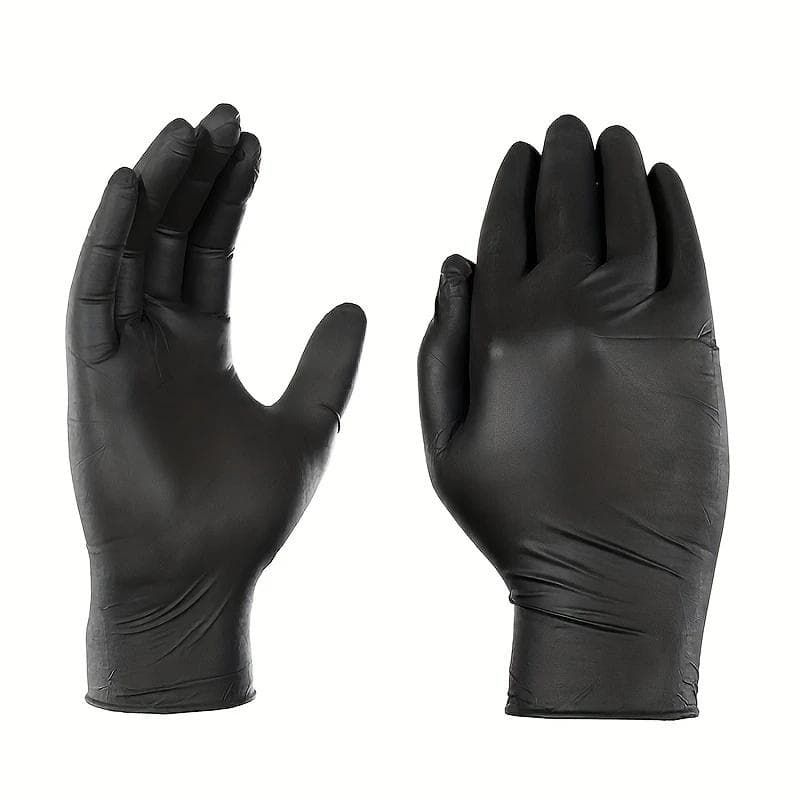 20/50/100pcs High-Quality Black Nitrile Gloves - Disposable, Heavy-Duty for Kitchen, Dishwashing & Household Cleaning M-50PCS black