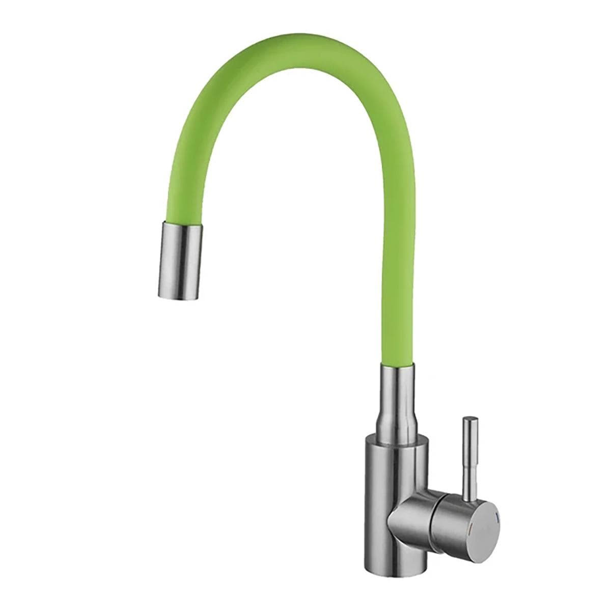 ULA Colorful Hose Kitchen Faucet Kitchen Hot Cold Water Mixer Tap Sink Faucet for Kitchen Stainless Steel G1/2 green