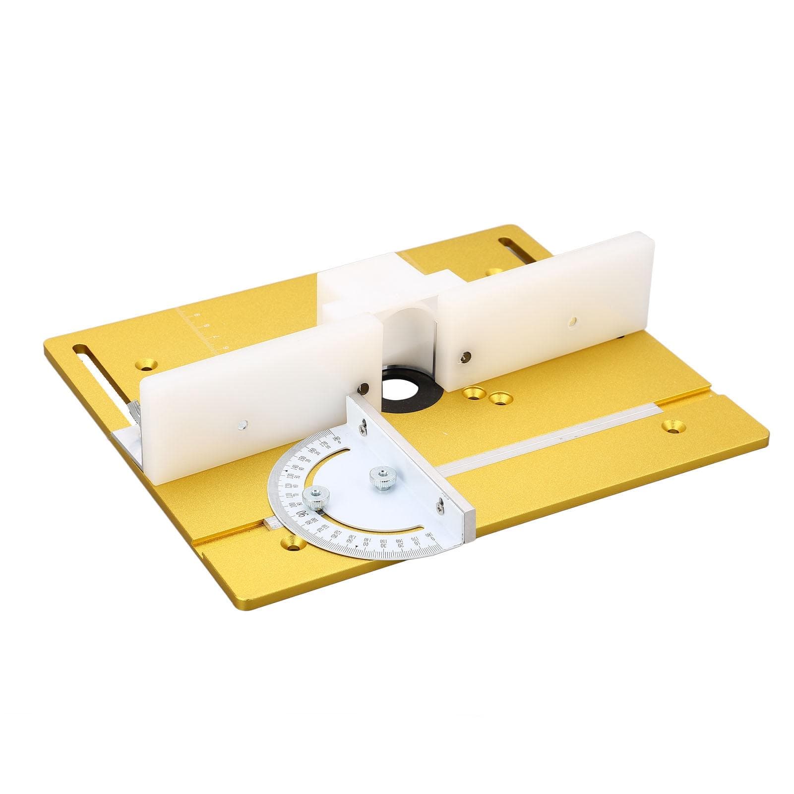Metal Router Flip Board Aluminum Woodworking Insert Base Plate for Router Table Saw gold