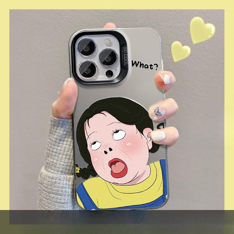 Applicable To Vivox100/90pro Mobile Phone Case S17/16/15 Funny Pouting Girl Stand Y78 Color Silver Matte iQOO Z3
