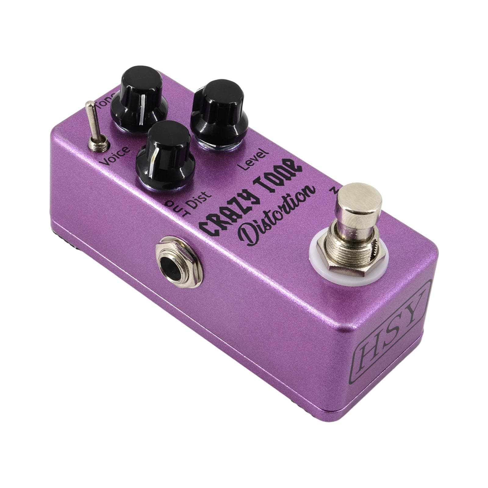 Guitar Distortion Pedal Electric Guitar Effects Pedal True Bypass Zinc Alloy Shell DC 9V 6.35mm purple