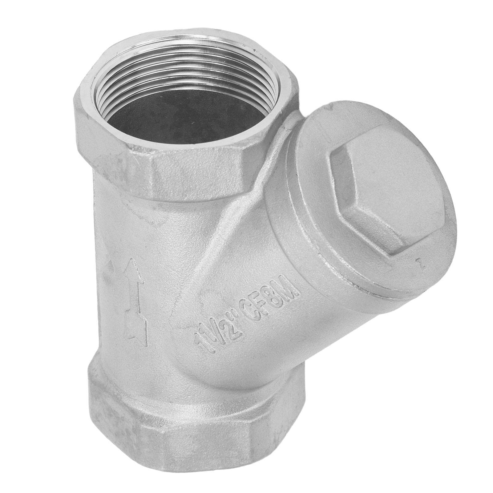 Y Strainer 1 12in Corrosion Resistant 304 Stainless Steel Y Type for Water Oil Gas Thread Pipe