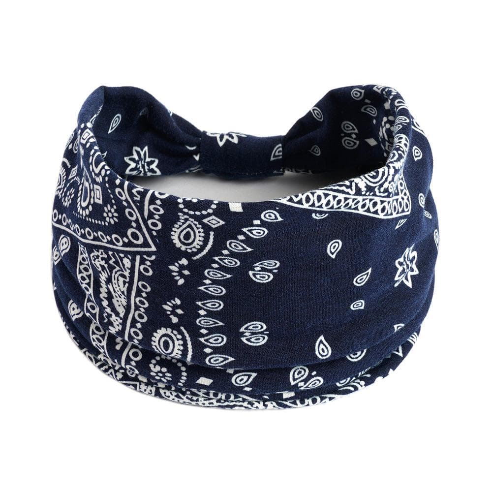 New Boho Cotton Wide Headband for Women Cashew Leopard Flower Print Turban Headwrap Knot Hairband Bandana Girls Hair Accessories 53