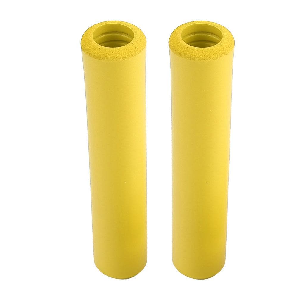 1 Pair Bicycle Handlebar Grips Anti skid Shock Proof Silicone Bike Grip With End Plugs Yellow