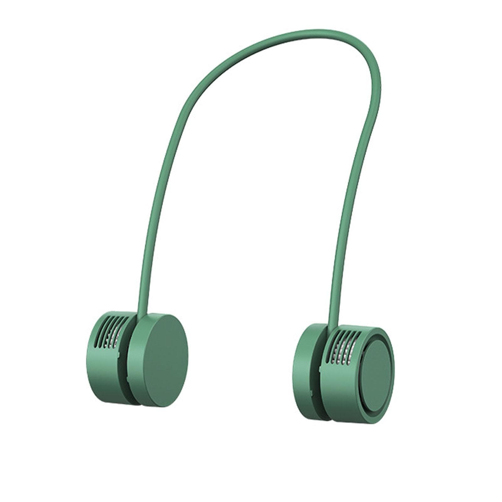Portable Neck Fan Mini USB Charging Hands Free Bladeless Hanging Neck Fan with Aromatherapy green