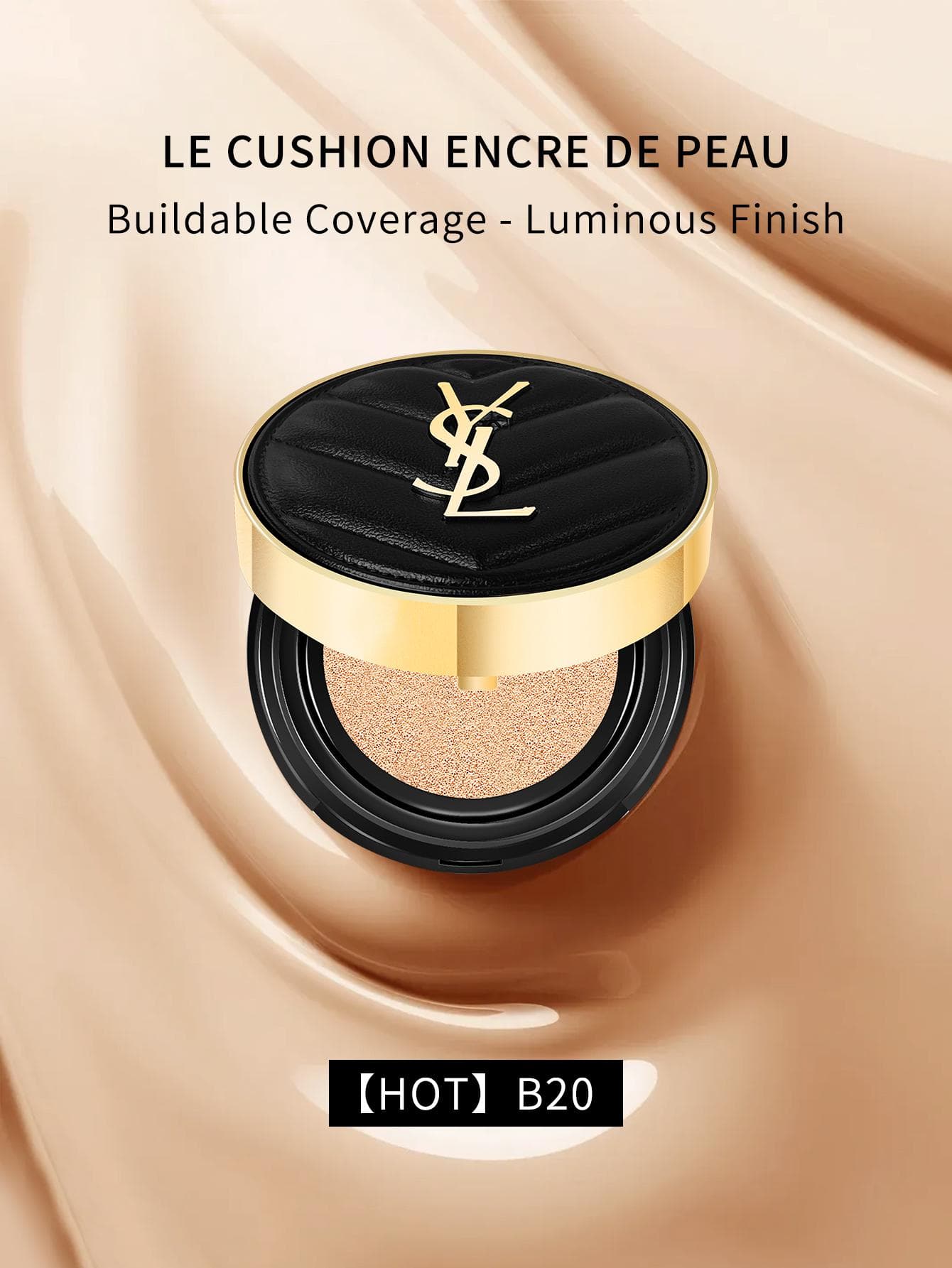 Yves Saint Laurent Le Cushion Encre De Peau-Luminous Matte Cushion Foundation 0.49 oz.-14g #10 #20 MINI SIZE B20