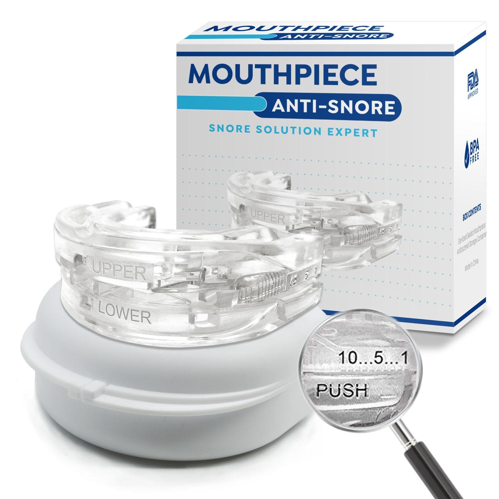 Adjustable Anti Snoring Device Night time Anti Grinding Braces white