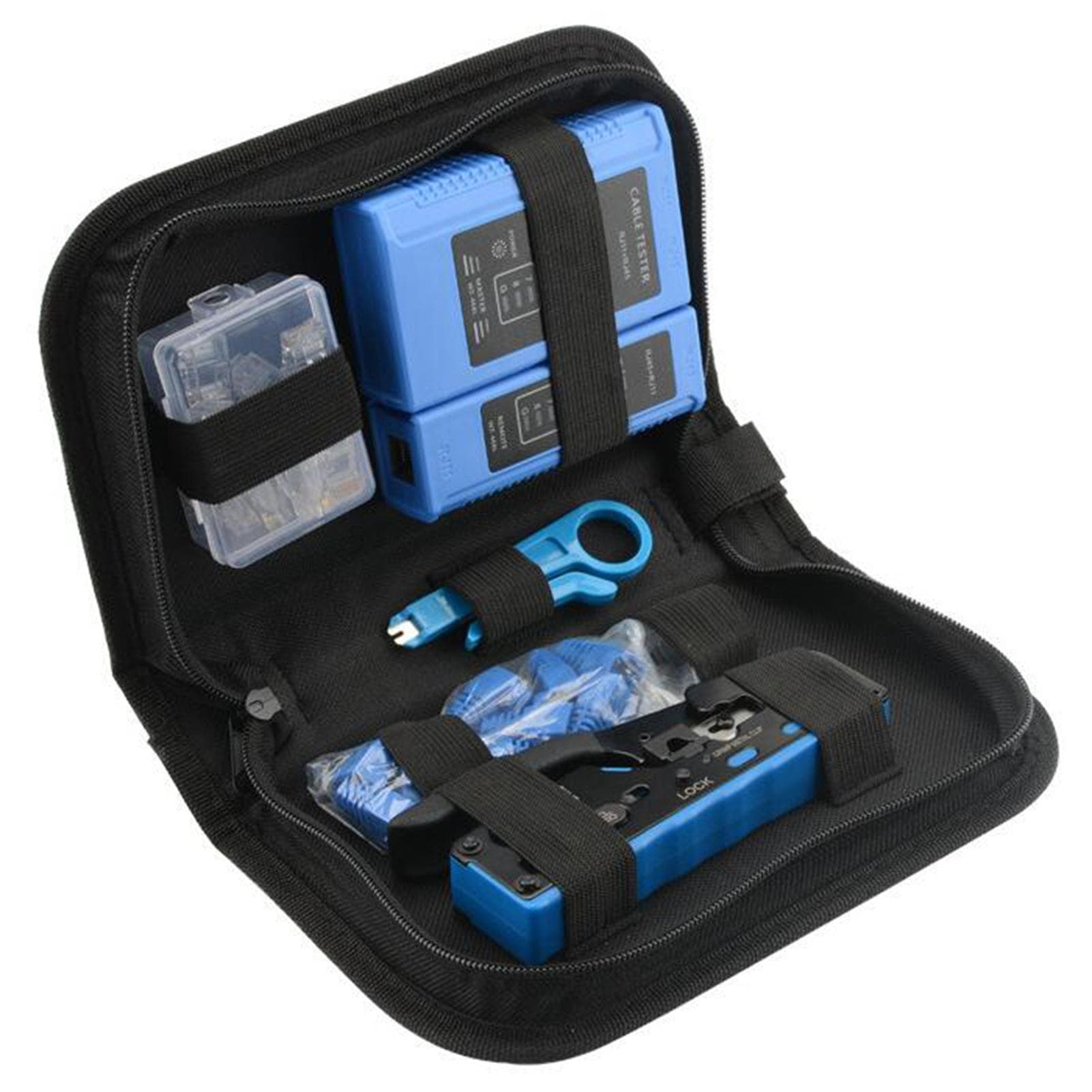 7 Types of Multifunctional Crimping Tool Kit Dovetail Clamp Wire Pliers Crystal Head Throughhole blue