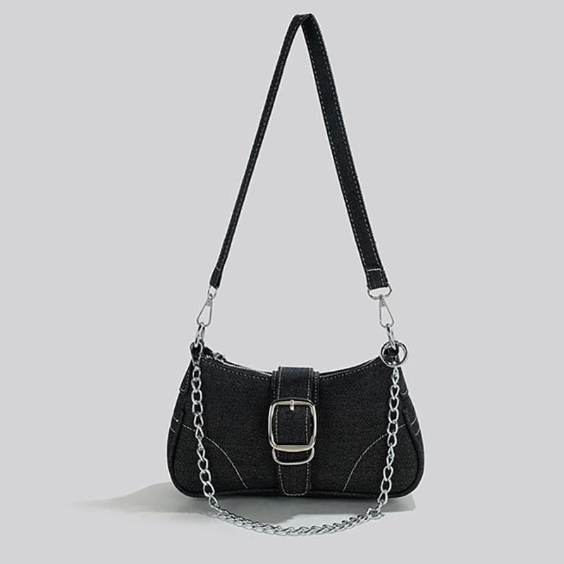 High-end Canvas Small Bag, Female European and American Girl Single-shoulder Bag, Chain Crossbody Bag, Small Square Bag black