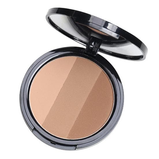 Contouring Powder Three-dimensional Effect Non-flying Powder Trimming Three-color Face Blush Eyeshadow Makeup Palette Makeup Supply brown