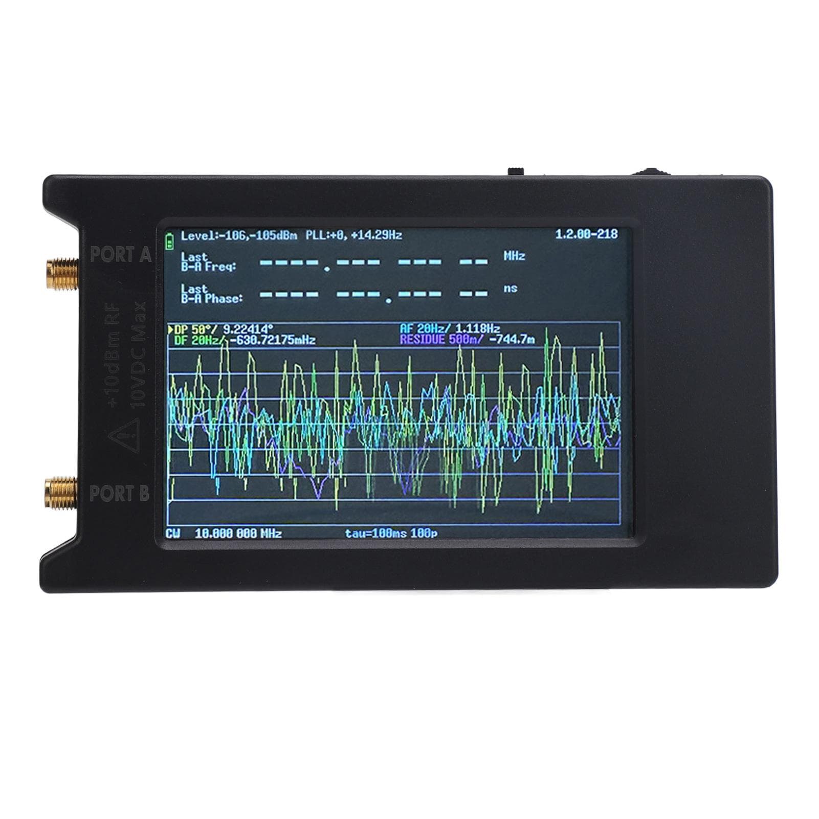 Portable Phase Frequency Analyzer Sensitive 4in Touch Screen 1MHz to 290MHz for Hardware Oscillator
