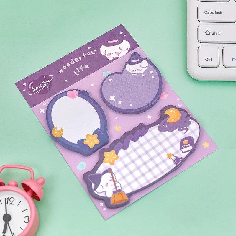 1 Piece Lytwtw's Cartoon Adhesive Cute Kawaii Animals Notes Notepad Memo Pad Office School Supplies Stationery Sticker