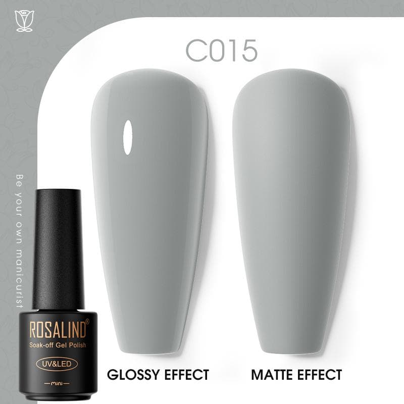 ROSALIND Nail Gel Polish Semi Permanent Varnish Hybrid UV Gel Polish Soak Off Nail Art Gel Top Base Coat Matt Top For Manicure Nail Art RA-C015